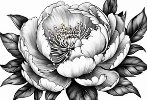 A stemless peony tattoo idea