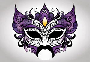 Masquerade mask that is purple and black tattoo idea