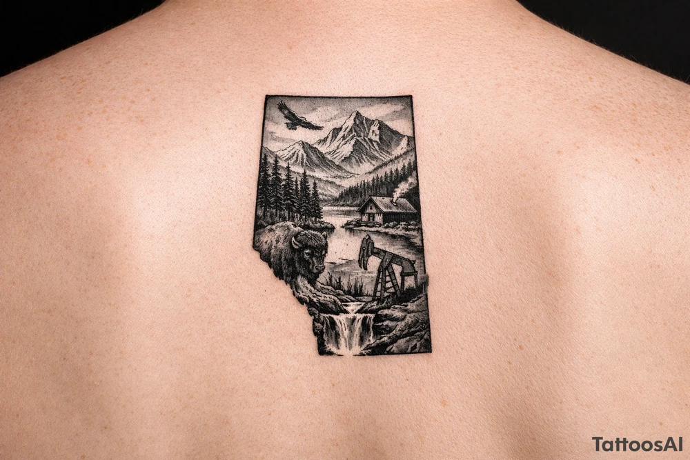 alberta canada themed tattoo idea