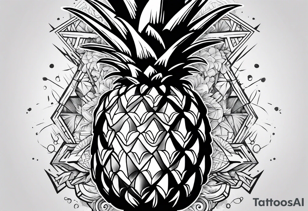 Half pineapple half hand grenade tattoo idea