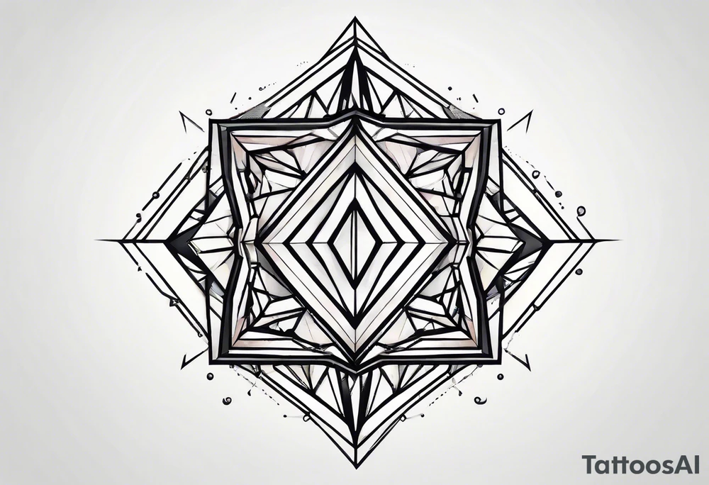 simple line tattoo of geometric dimond tattoo idea