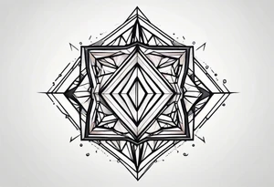 simple line tattoo of geometric dimond tattoo idea