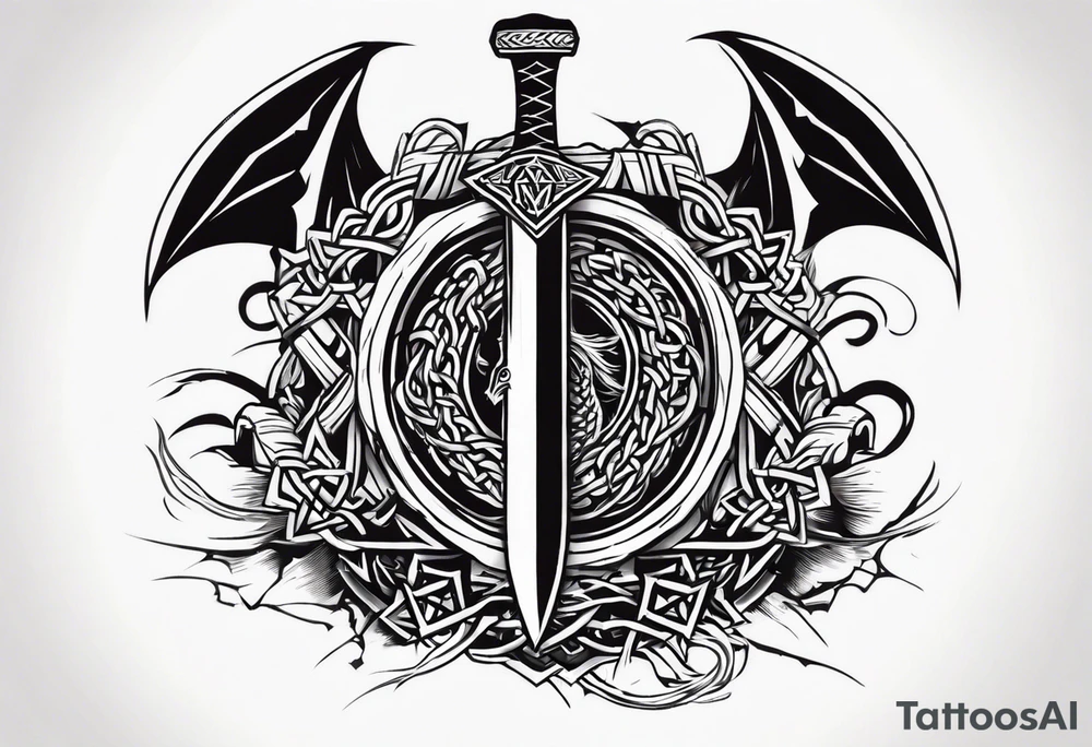 Valhalla sword chain barbed wire
dragon axe Valknut tattoo idea Valhalla sword chain barbed wire
dragon axe Valknut tattoo idea