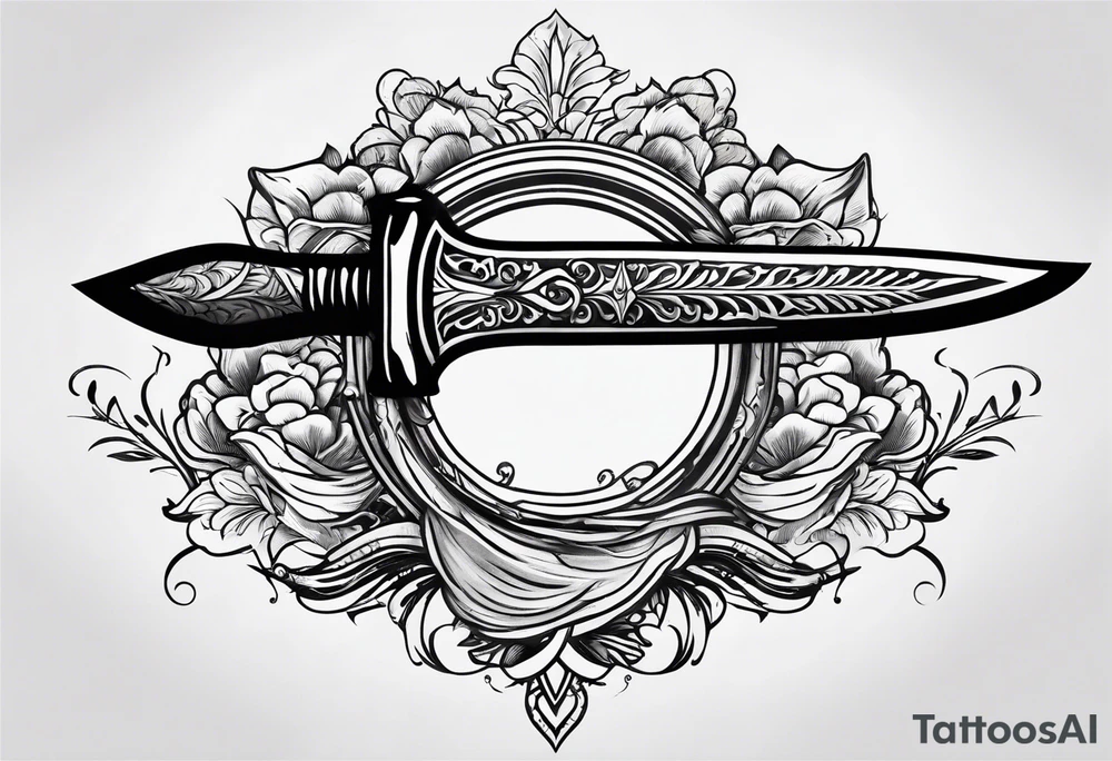 Dagger with hourglass blade and hourglass handle tattoo idea Dagger with hourglass blade and hourglass handle tattoo idea
