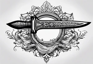 Dagger with hourglass blade and hourglass handle tattoo idea