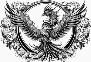 traditional Japanese phoenix no background tattoo idea