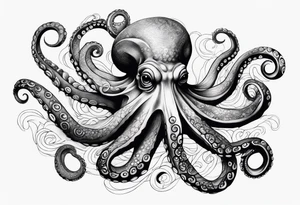 Octopus peaceful waves tattoo idea