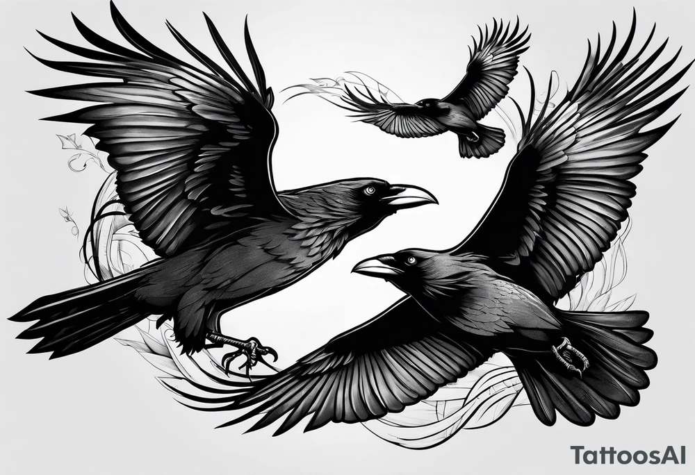 3 crows flying tattoo idea