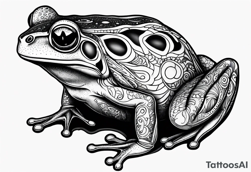 a psychedelic frog tattoo idea