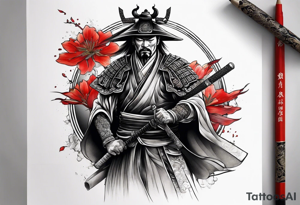 gangster Chinese samurai tattoo idea