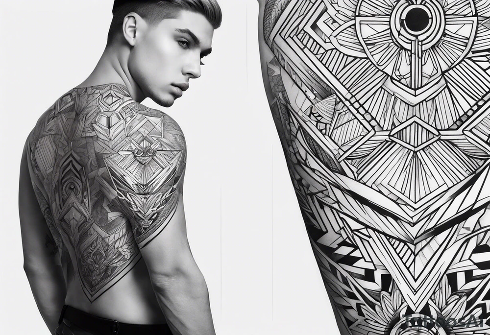 draw a tattoo in chest and shoulder tattoo idea