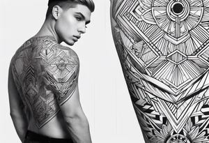 draw a tattoo in chest and shoulder tattoo idea