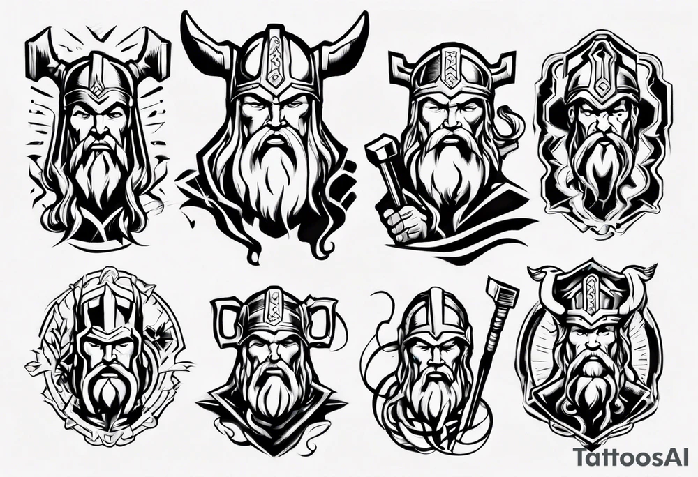 God Thor with a hammer tattoo idea