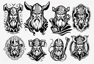 God Thor with a hammer tattoo idea