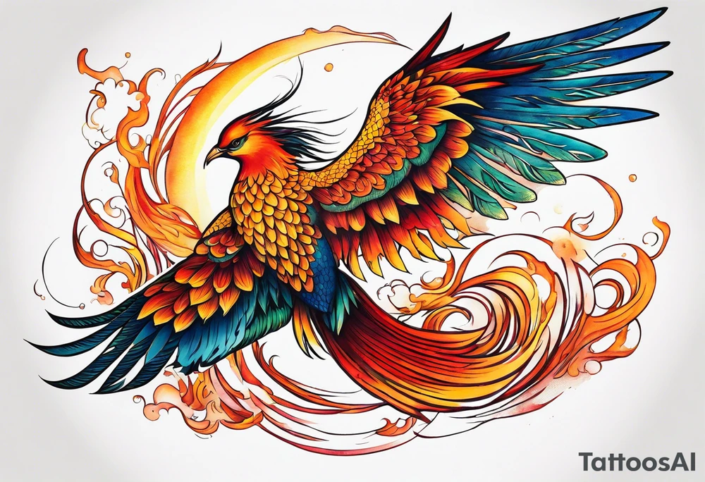Flying Phoenix tattoo idea