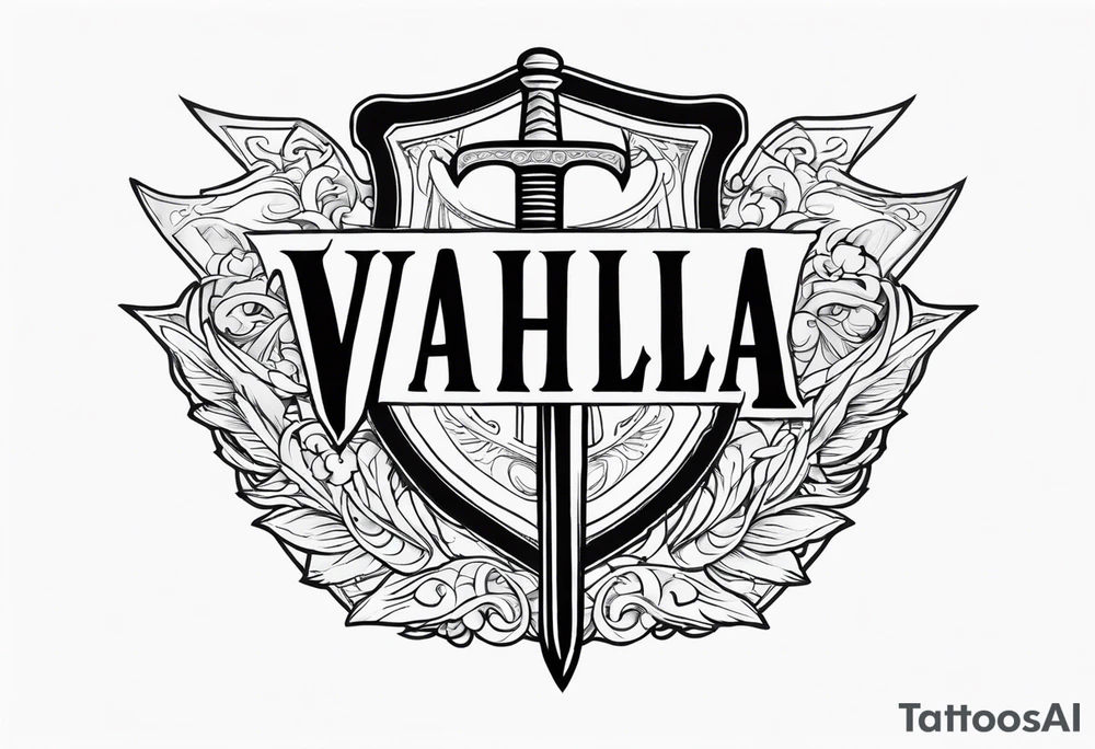Valhalla sword shield tattoo idea