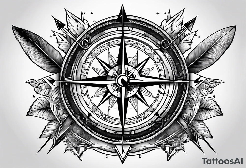 arrow with compass tattoo idea