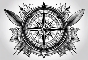 arrow with compass tattoo idea