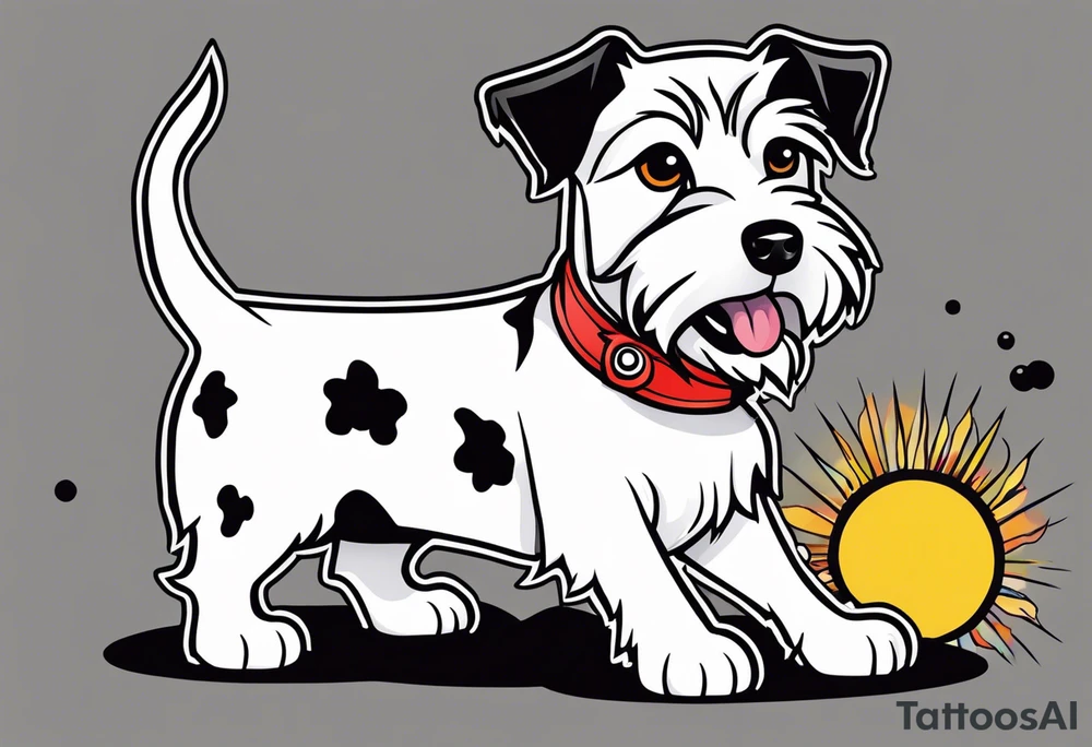 white and black 
mountain terrier named buddy tattoo idea