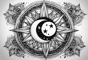 With all my heart and all my soul to the end of the universe To infinity and beyond.  sun and moon tattoo idea