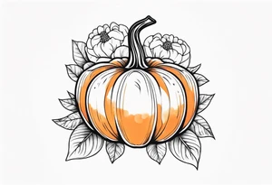 pumpkin with flowers tattoo idea