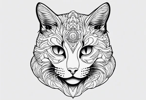 cat, space, rounded tattoo idea