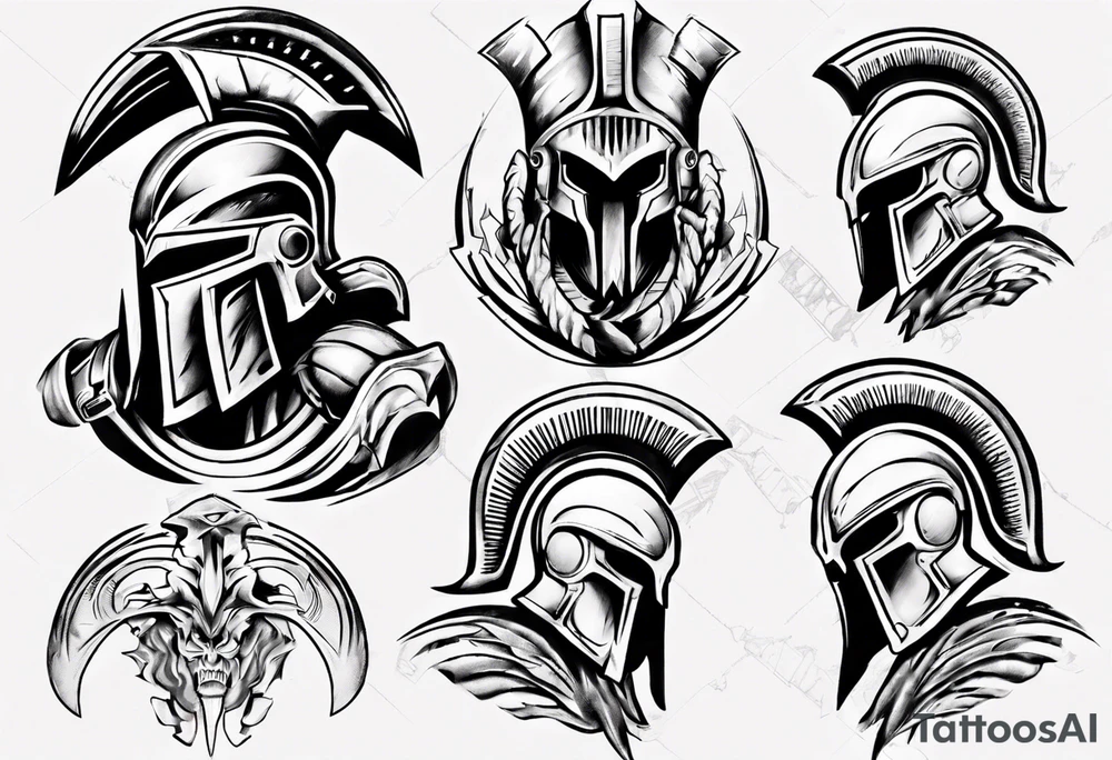 spartan soldier tattoo idea