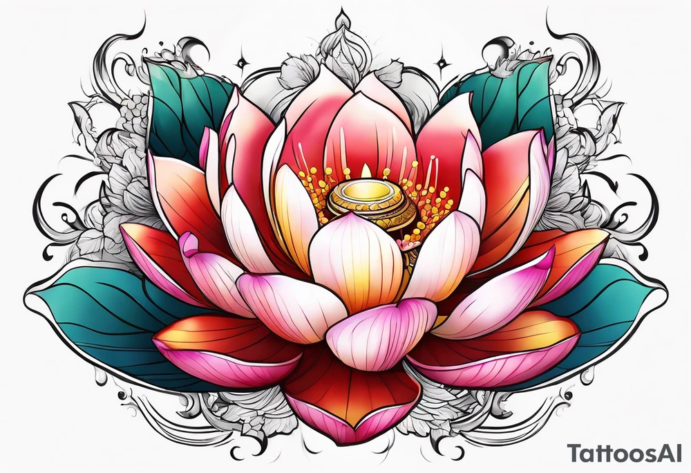 Floating lotus tattoo idea