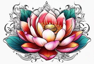 Floating lotus tattoo idea