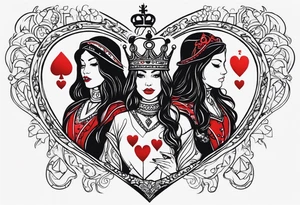 king and queen of hearts tattoo idea