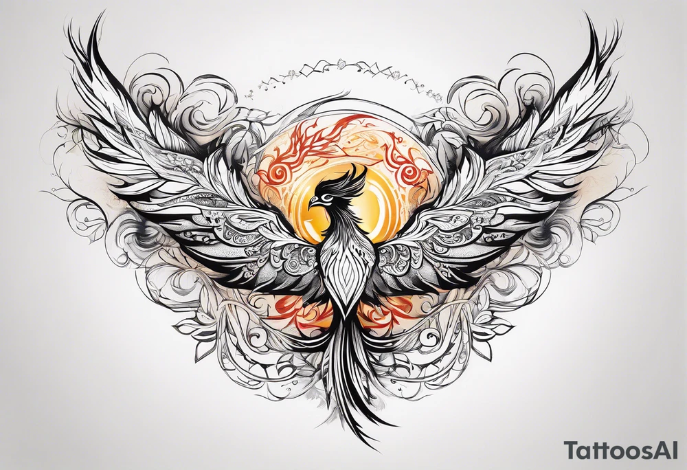 Phoenix feather with lumos written in cursive tattoo idea