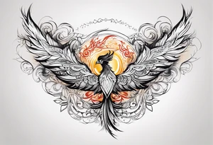 Phoenix feather with lumos written in cursive tattoo idea
