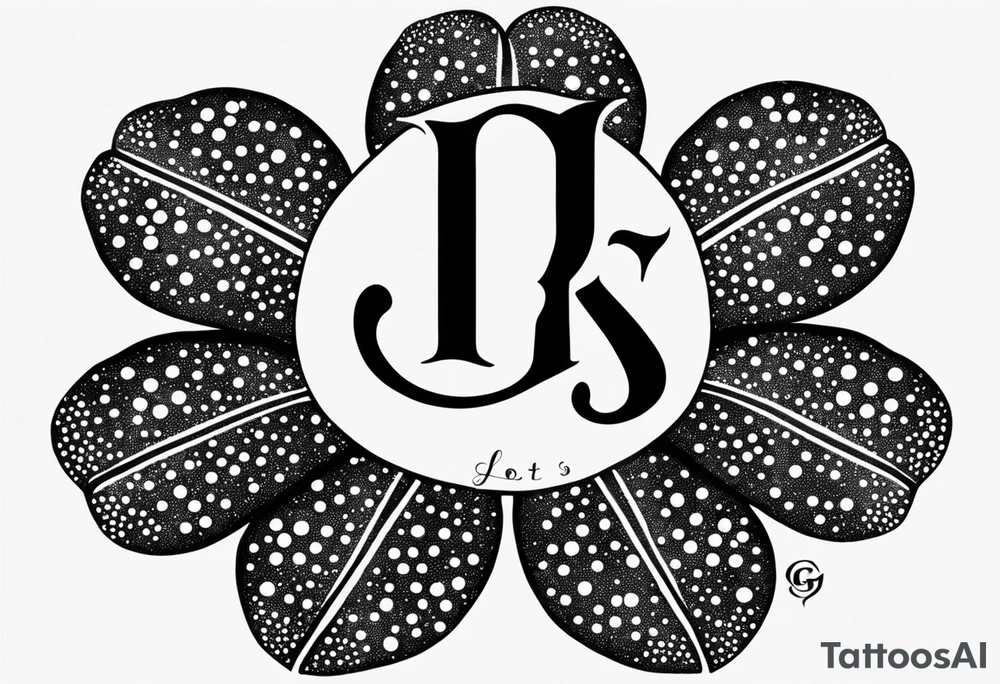 3 leaf clover with letters G T and JK in each leaf tattoo idea