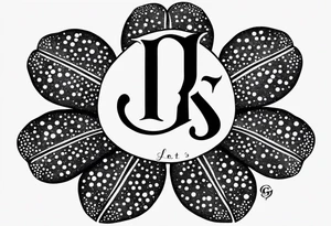 3 leaf clover with letters G T and JK in each leaf tattoo idea