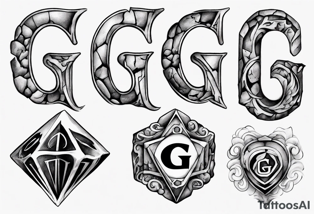 Stone with letter g tattoo idea