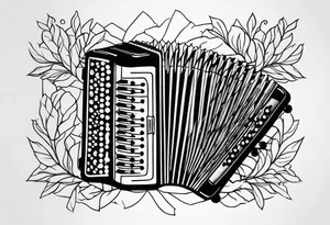 Accordion on a burn paper tattoo idea