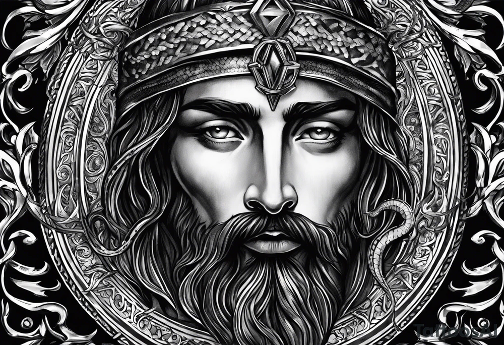 Bible verse: "Jesus replied "Behold, I give unto you power to tread on serpents and scorpions, and over all the power of the enemy: and nothing shall by any means hurt you"" tattoo idea