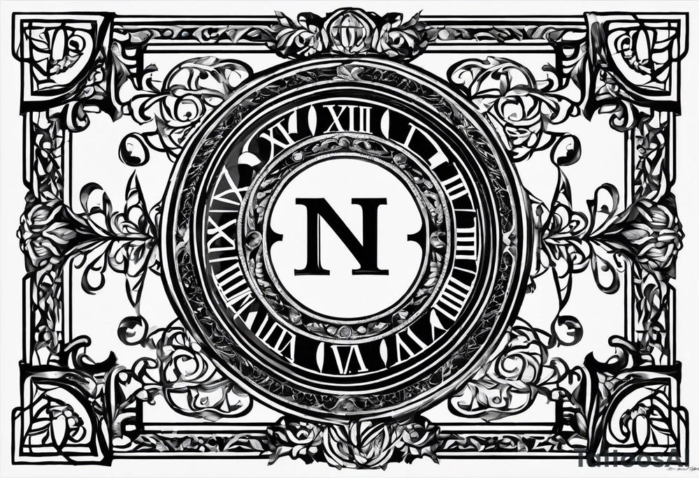 Initials NCA with roman numerals 9-15-16 tattoo idea Initials NCA with roman numerals 9-15-16 tattoo idea
