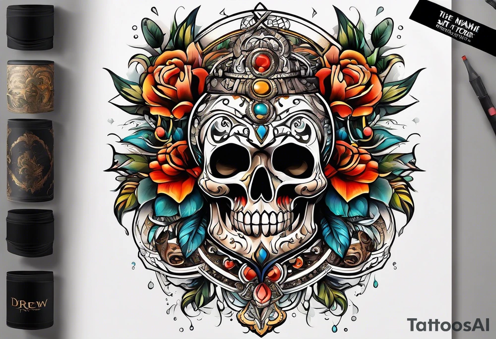 The name Drew with travel tattoo idea