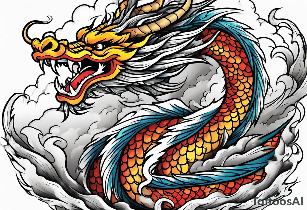 chinese dragon blowing fire while flying through a thunderstorm tattoo idea chinese dragon blowing fire while flying through a thunderstorm tattoo idea