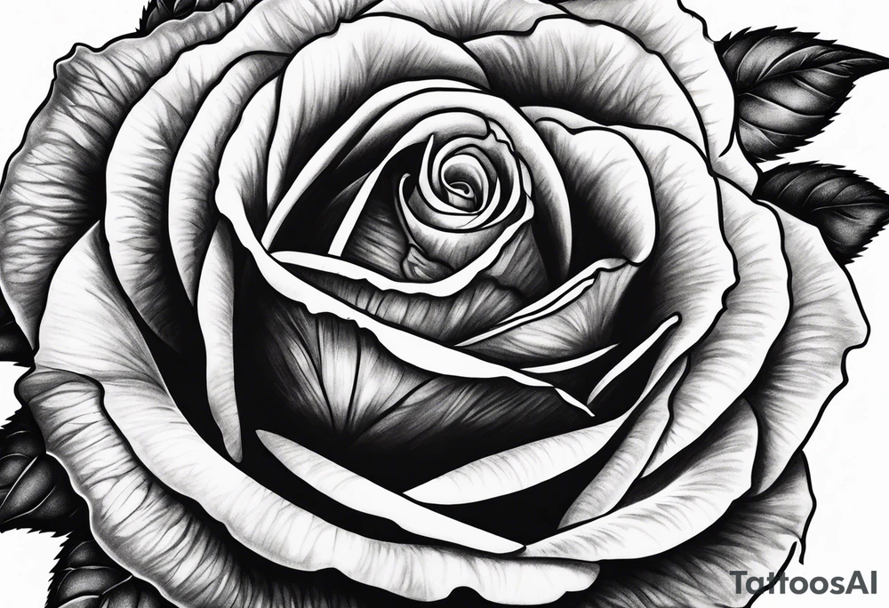 a red rose with stem and thorns tattoo idea