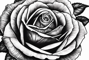 a red rose with stem and thorns tattoo idea