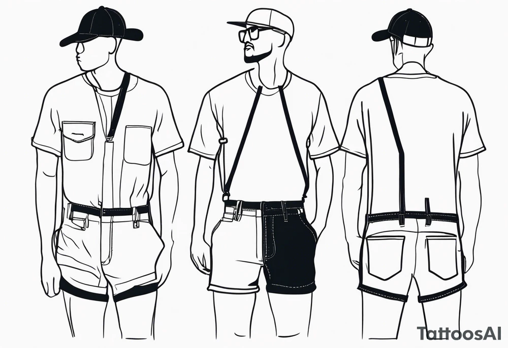 minimalstic outlined overall-shorts. Thin lines. tattoo idea minimalstic outlined overall-shorts. Thin lines. tattoo idea