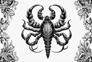 A scorpio in a trident shape tattoo idea