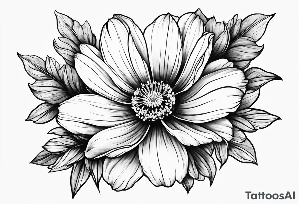 cosmos flower tattoo idea