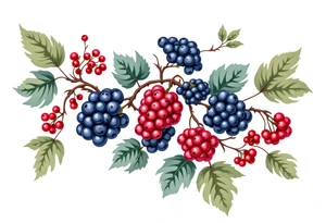 American traditional style Blackberry vine tattoo idea