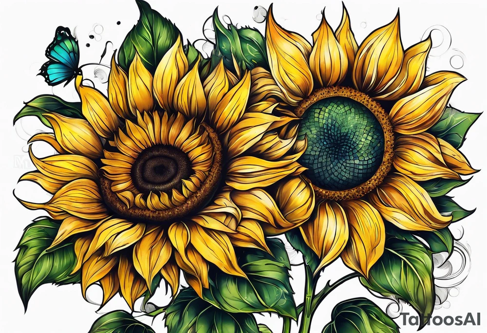 a sunflower tattoo idea