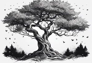 Simple tree no leaves tattoo idea