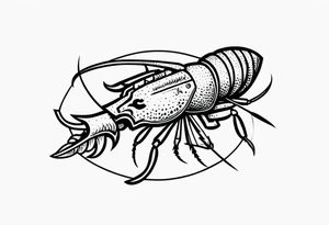 Crawfish with a gun in each claw tattoo idea