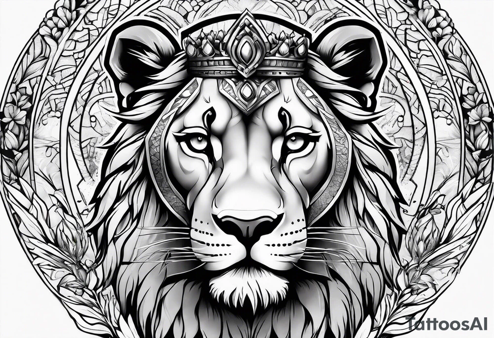 2 princess lioness tattoo idea
